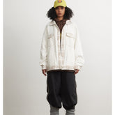 Unisex Jacket Polo Collar Jacket Baggy Coat